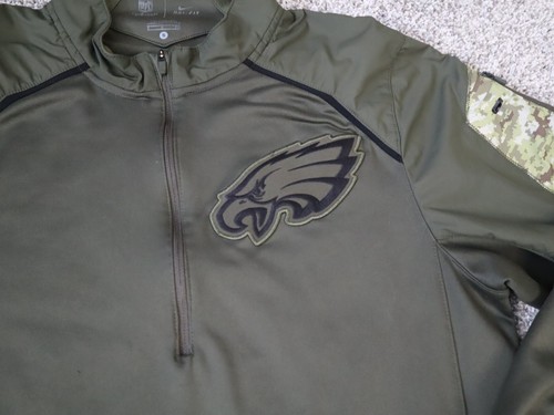 Philadelphia Eagles Herren Jacke klein grün 1/4 Reißverschluss Camouflage Salute to Soldiers - Bild 2 von 9