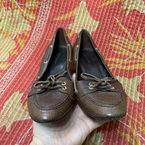 Balenciaga Paris Mocasines de Cuero Marrón con Lazo Zapatos de Tacón para Mujer Talla 38.5 - Imagen 8 de 8