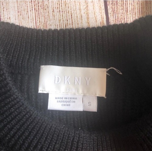 DKNY Pure Merino Wool Chunky Crewneck Sweater Layered White Shirt Preppy Small - Picture 7 of 12