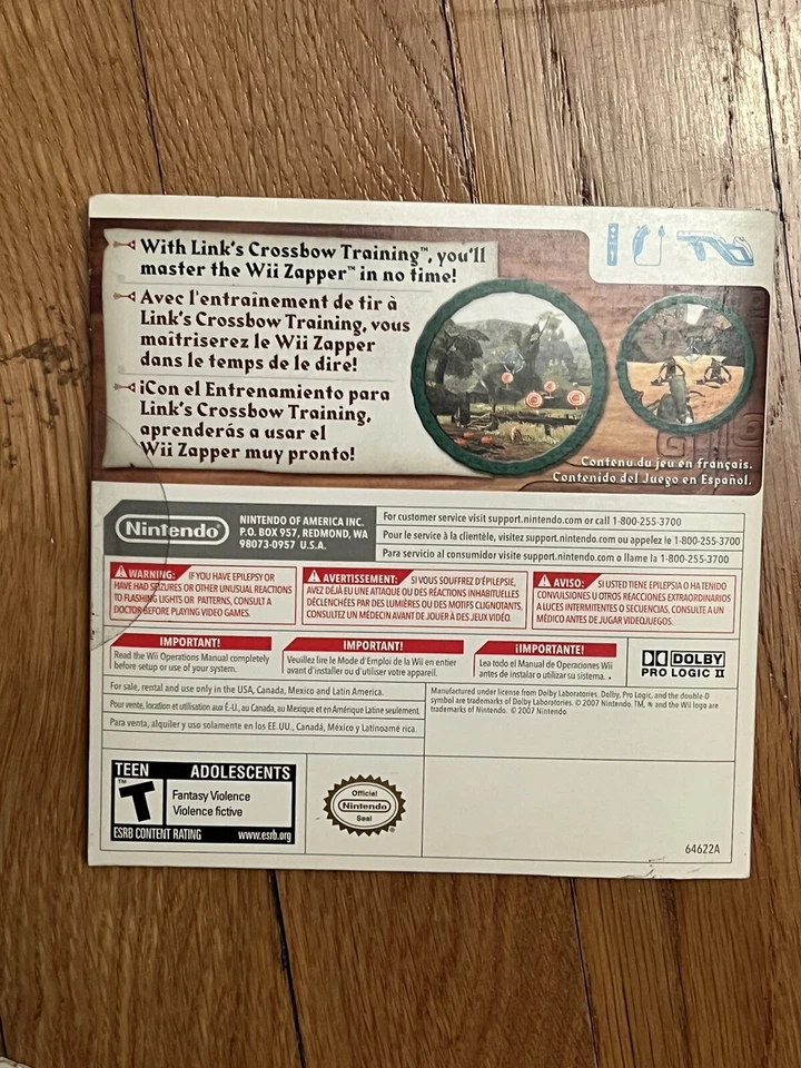Link's Crossbow Training Nintendo Wii Digipak  New Sealed - Image 2 of 2