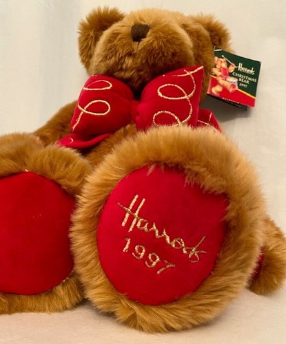 Neu mit Etikett Harrods Jahr 1997 WEIHNACHTS-TEDDYBÄR - große 18" Sammler neuwertig UK - Bild 5 von 5