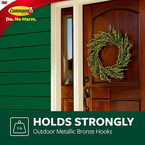 Outdoor Hooks for Home Decor and Room Decor, Holds up to 5 lbs, 3 Large Bronze - Picture 3 of 6