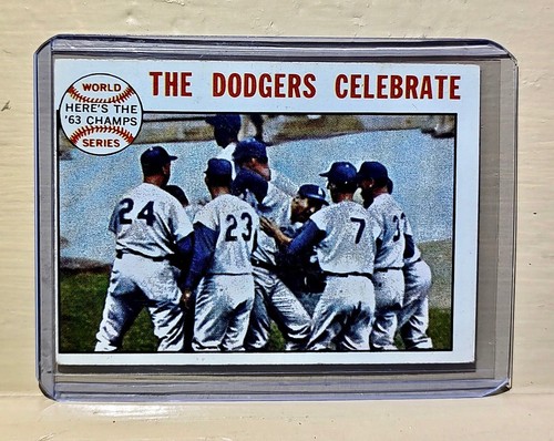 The Dodgers Celebrate 1964 Topps MLB #140 Baseball Card Los Angeles Dodgers - Picture 1 of 2
