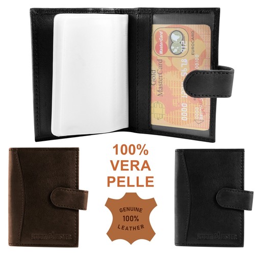 PORTA TESSERE 20 POSTI IN PELLE MINI PORTAFOGLI CARTE CREDITO BIGLIETTI BANCOMAT - Foto 1 di 9