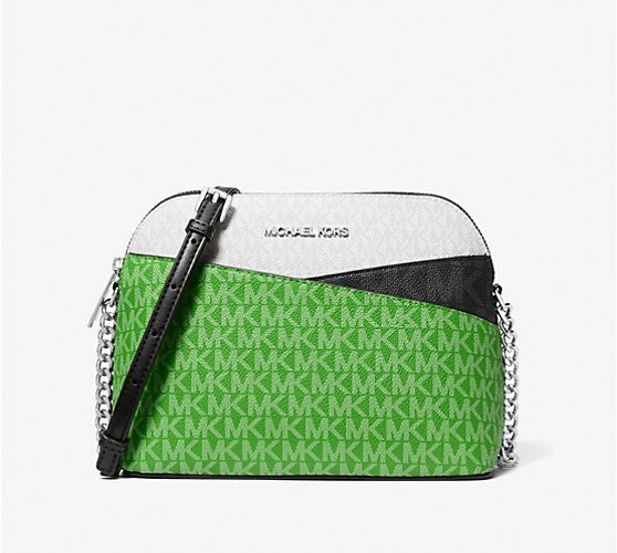 New Michael Kors Jet Set Travel Medium Dome Crossbody Jungle Green / Dust bag