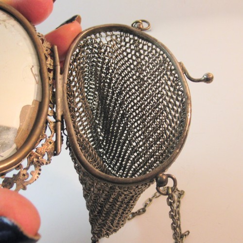 👛 Un monedero 👛: Bolso de mano vintage antiguo de malla filigrana mariposa - Imagen 9 de 12