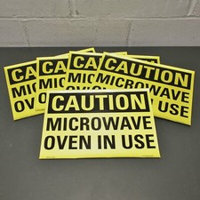 (5) Lyle "Caution Microware Oven In Use" Sign U4-1533-RD_14X10, 10" x 14" 