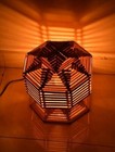Hexagonal Wooden Strip Table Lamp New Brown Night Lamp Free Shipping to US
