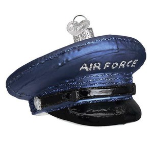 034-Air-Force-Cap-034-32379-X-Patriotic-Old-World-Christmas-Glass-Ornament-w-Owc-Bx