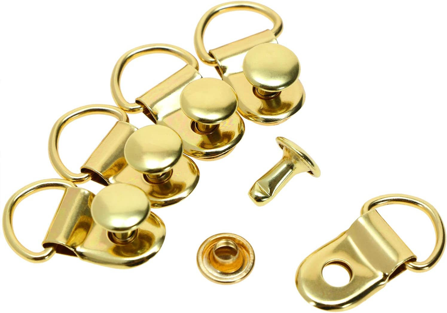 50 Pieces Shoe Boot Lace Hooks, Loop Ring with Rivets, Shoe Boot Buckle