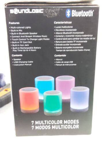 Soundlogic TouchLight Color Changing Bluetooth Speaker Light Sound Takes SD Card - Picture 2 of 9