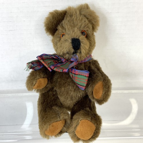 Vintage Canterbury Bears England Bär braune Augen kariert Schleife verbunden 7 Zoll - Bild 2 von 15
