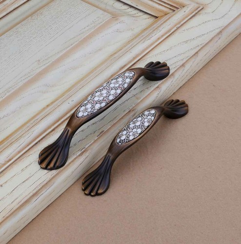 Osmanthus Ceramics& Zinc Alloy Handle Dressing Table Drawer Pull Handle 3.8"  5" - Picture 1 of 8