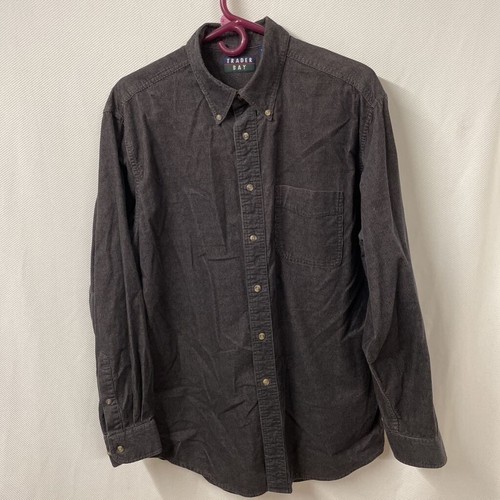 Trader Bay Mens Button Down Shirt Black Pinstripe Long Sleeve Pocket Cotton M - Picture 9 of 9