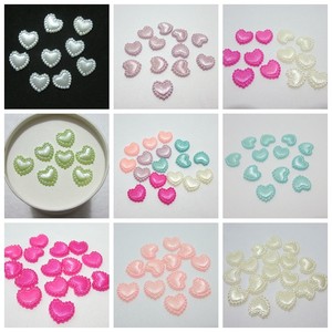 50 400pcs Plastic Heart Shaped Pearls Gems Craft Decoration Diy