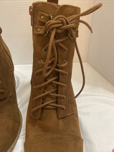 Ollio stivaletti stringati ecopelle zip laterale tg10 tacco impilato marrone - Foto 10 di 11