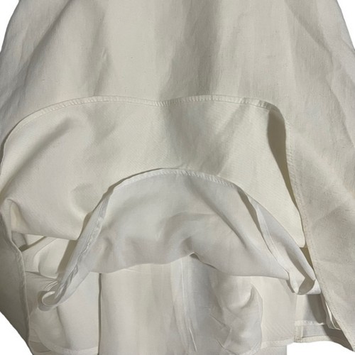 Zara White Linen blend Sundress Short Off Shoulder Ruffle Tie Waist Dress - Imagen 10 de 12