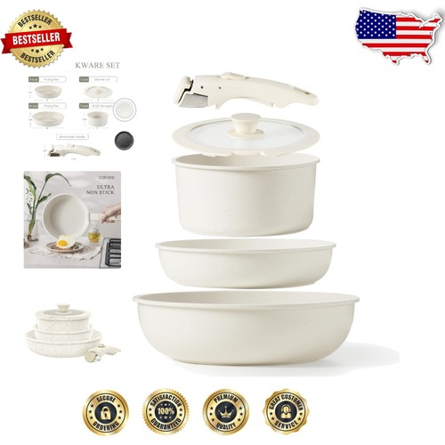 Ensemble de casseroles et poêles antiadhésives empilables peu encombrantes, coffre-fort pour four et toutes les cuisinières