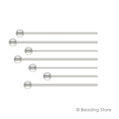 1 Sterling Silver Ball Head Pins, 16ct. by Bead Landing