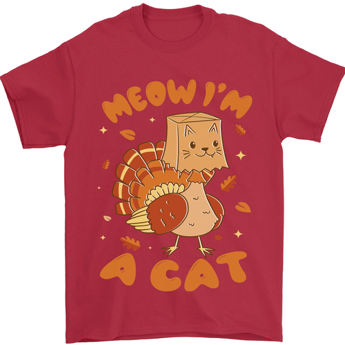 Thanksgiving Christmas Turkey I'm a Cat Mens T-Shirt 100% Cotton - Picture 41 of 104