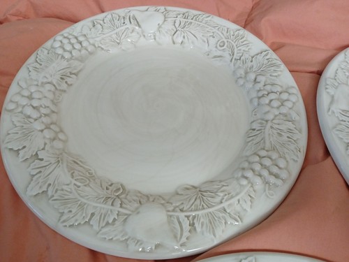 Euro Ceramics 3 Dinner Plates 11.25" 2 Soup/pasta Bowls 10.5" - Picture 8 of 14