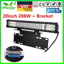 20inch 7D 288W Tri Row led light bar for SUV offroad car + Number Plate Bracket
