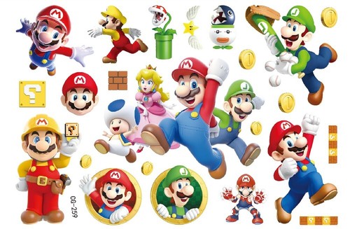 Super Mario Tattoo Blätter Aufkleber Kinder Kinder Geburtstag Party Tasche - Bild 8 von 10