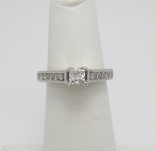 5/8CT Natural Diamond Solitaire Engagement Wedding Bridal Ring 14K White Gold