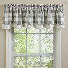 1 Wicklow Dove Grey Check Country Cotton Lined Layered Valance 72" x 16"