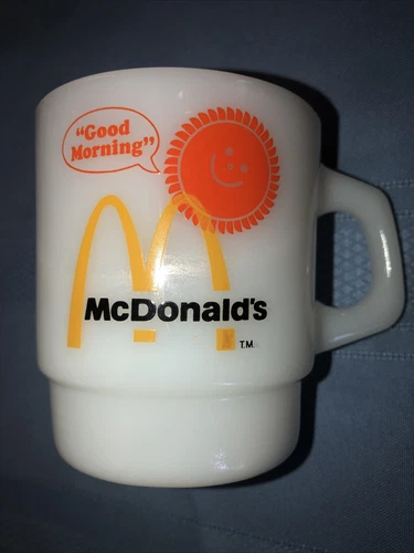 Vintage Anchor Hocking Fire King McDonald's Good Morning Coffee Cup Mug