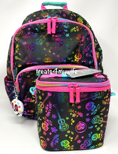 NWT! Disney COCO Full-Size Backpack & Insulated Lunch Box Metallic Iridescent - Picture 1 of 23