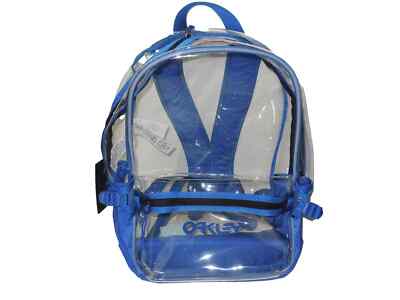 NEW OAKLEY Clear Outdoor PVC Backpack - Blue Power ( 16.5