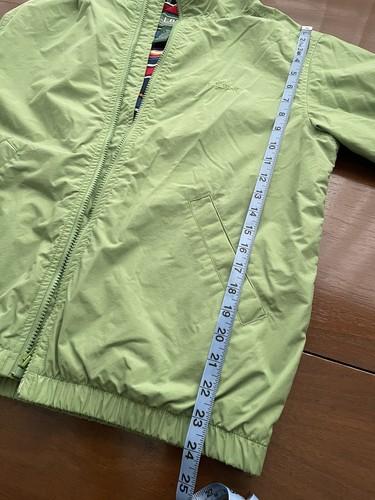 L.L.Bean 0ACP8 Kids’ L14-16 Lime Green Zip Up Anorak Jacket Hood Cotton Lining - Picture 9 of 11