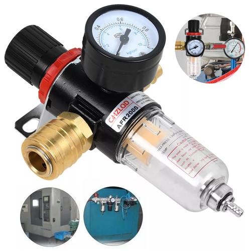 1/4" Druckluft Filter Druckminderer Wasserabscheider Ölabscheider Für Kompressor - Bild 2 von 11