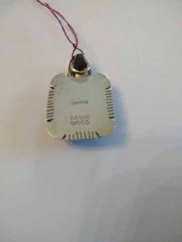 NAVAJO LEGNO DI BRUCIO FATTO A MANO ARGENTO STERLING TURCHESE Firmato - Foto 3 di 4