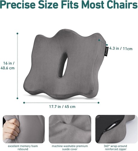 Large Butterfly Shape Seat Cushion for Targeted Back Support - Easy Care Design - Picture 4 of 9