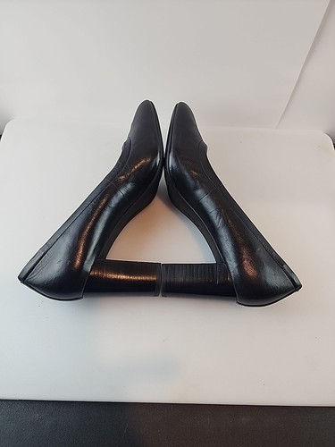 Clarks Artisan Pumps Womens Size 10 M Black Leather Slip On Shoes - Picture 5 of 8