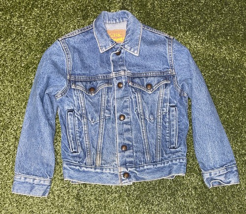 Levi Strauss Vintage Blue Jean Jacket Childrens Size 10 Back To School Cool - Picture 11 of 13