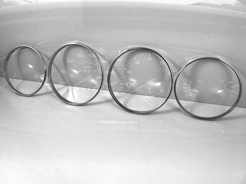 For PORSCHE 944 968 Polished Aluminum Dashboard Trim dash Rings for Cluster 4pcs - Picture 3 of 15
