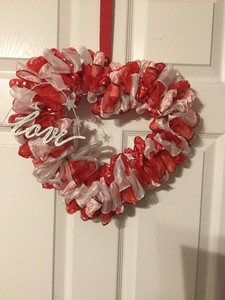 Red Heart Shaped Door Wreath Holiday Valentine Decor Window Wall Image Is Loading Red Heart Shaped Door Wreath Holiday Valentine Decor