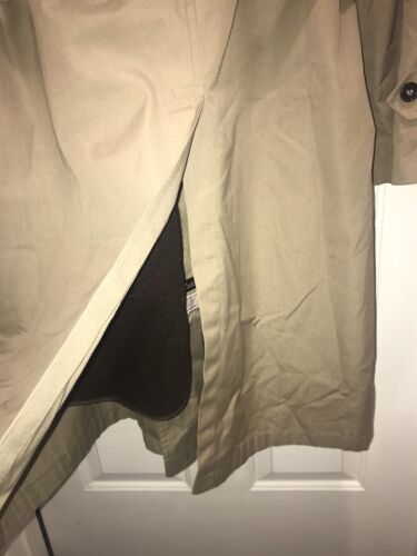 Men's GLENEAGLES Trench Coat Khaki Double Breasted Belted Lining Sz 40R - Picture 3 of 19