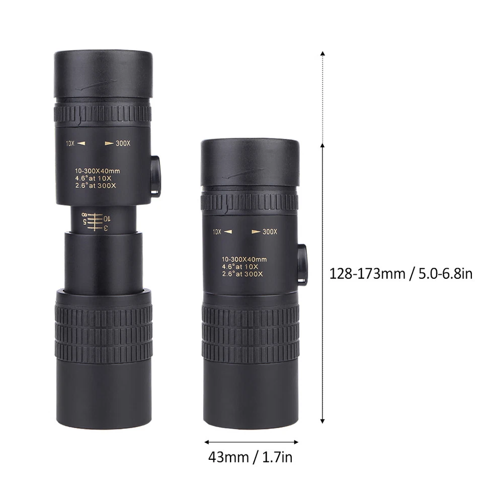 40mm Monocular Telescope 10-300X Monocular With BAK4 Prism For Bird Watching - Image 2 of 4