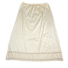 Texsheen Lingerie Half Slip Womens Medium Retro Glam Fairycore Coquette Beige