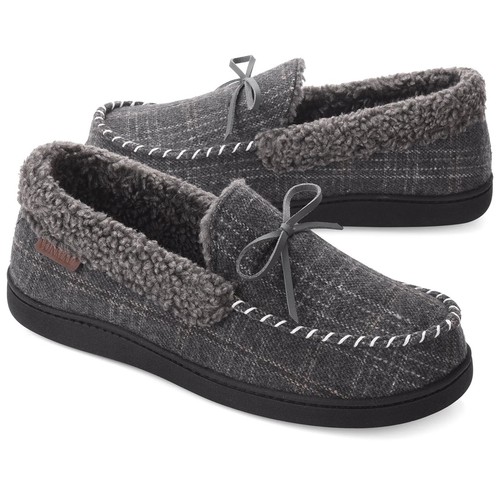 VONMAY Mens Moccasin Slippers Memory Foam Comfortable House Shoes Indoor Outdoor - Picture 12 of 12
