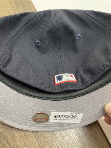 NEW Mens New Era Cleveland Indians Fitted 7 59FIFTY Blue Red C Logo Hat Cap NWT - Picture 5 of 10