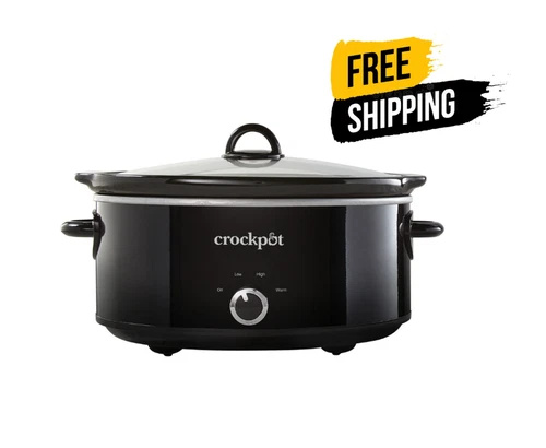 Crock-Pot® Manual 7-Quart Slow Cooker, Black - Free Shipping
