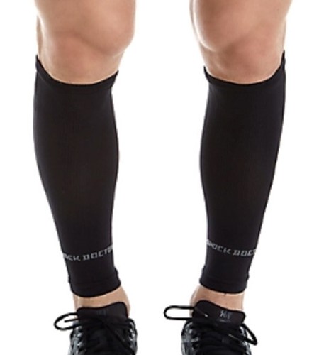 SHOCK DOCTOR Elite SVR Black Compression Calf Sleeves Mens M 13.5-15" L 15.5-17" - Picture 1 of 9
