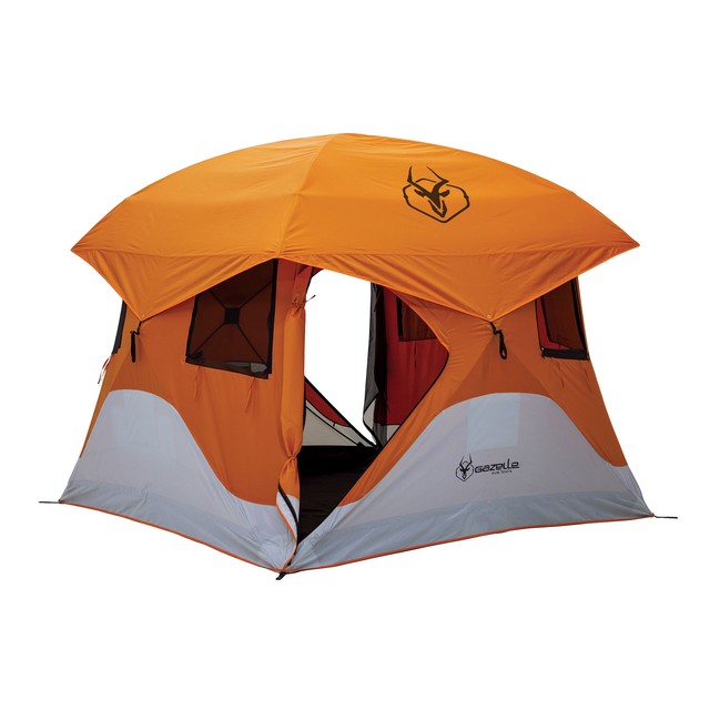 Gazelle T4 94" x 94" 4 Person Pop Up Camping Hub Tent with Removable Floor & Fly
