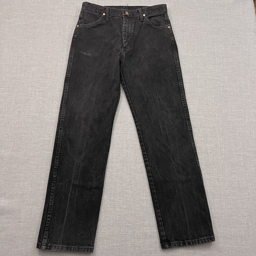 Wrangler Jeans Mens 31x32 Black Denim 13MWZWK Cowboy Cut Western - Picture 2 of 11
