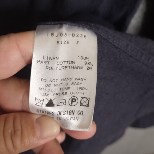Blazer con bottoni ITTY BITTY da uomo grigio scuro 100% lino non foderato taglia 2 - Foto 2 di 7